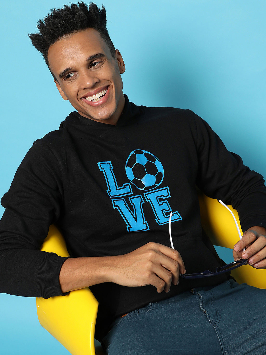 Typography Print Hoodie With Kangaroo Pocket