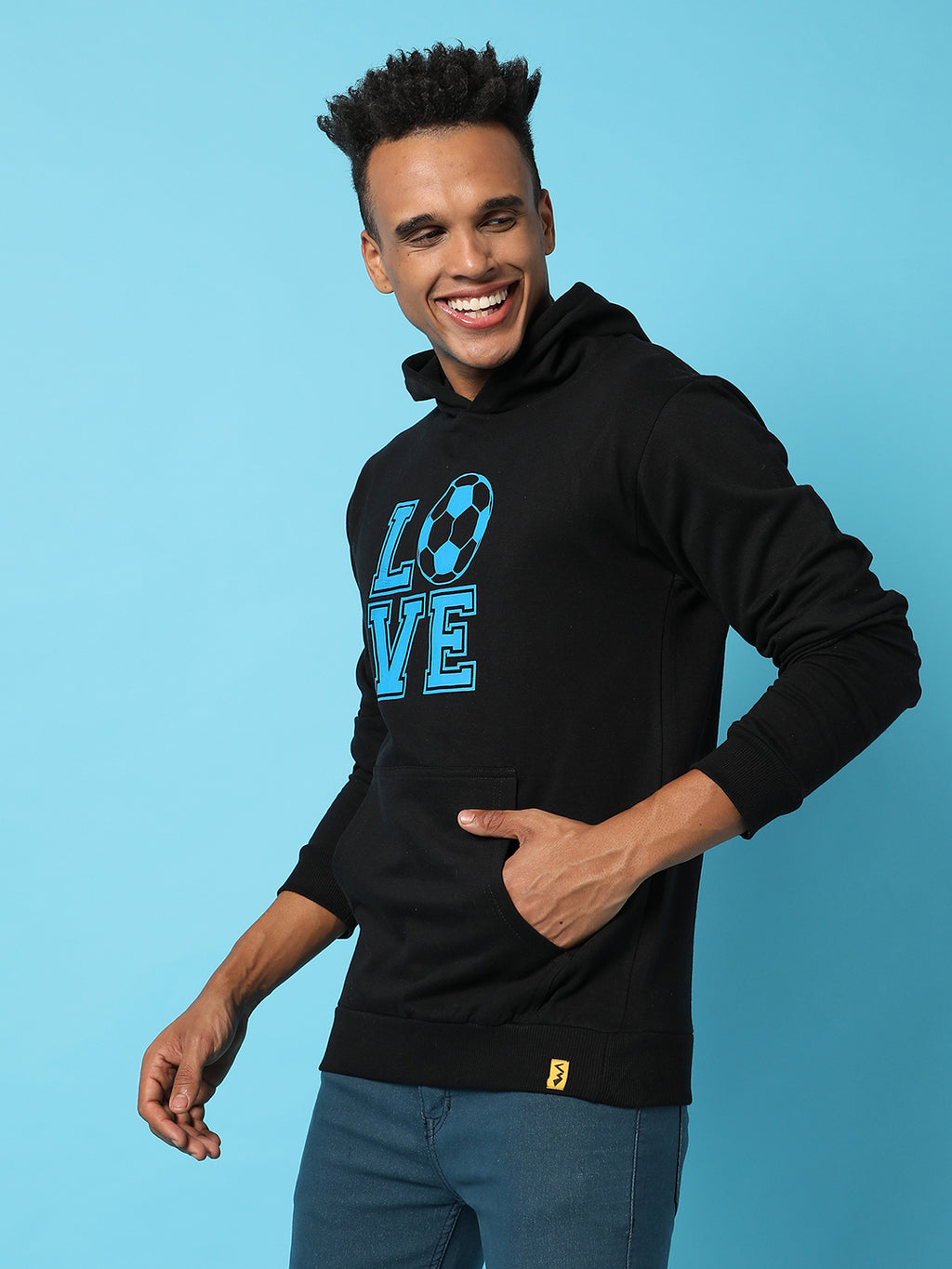 Typography Print Hoodie With Kangaroo Pocket