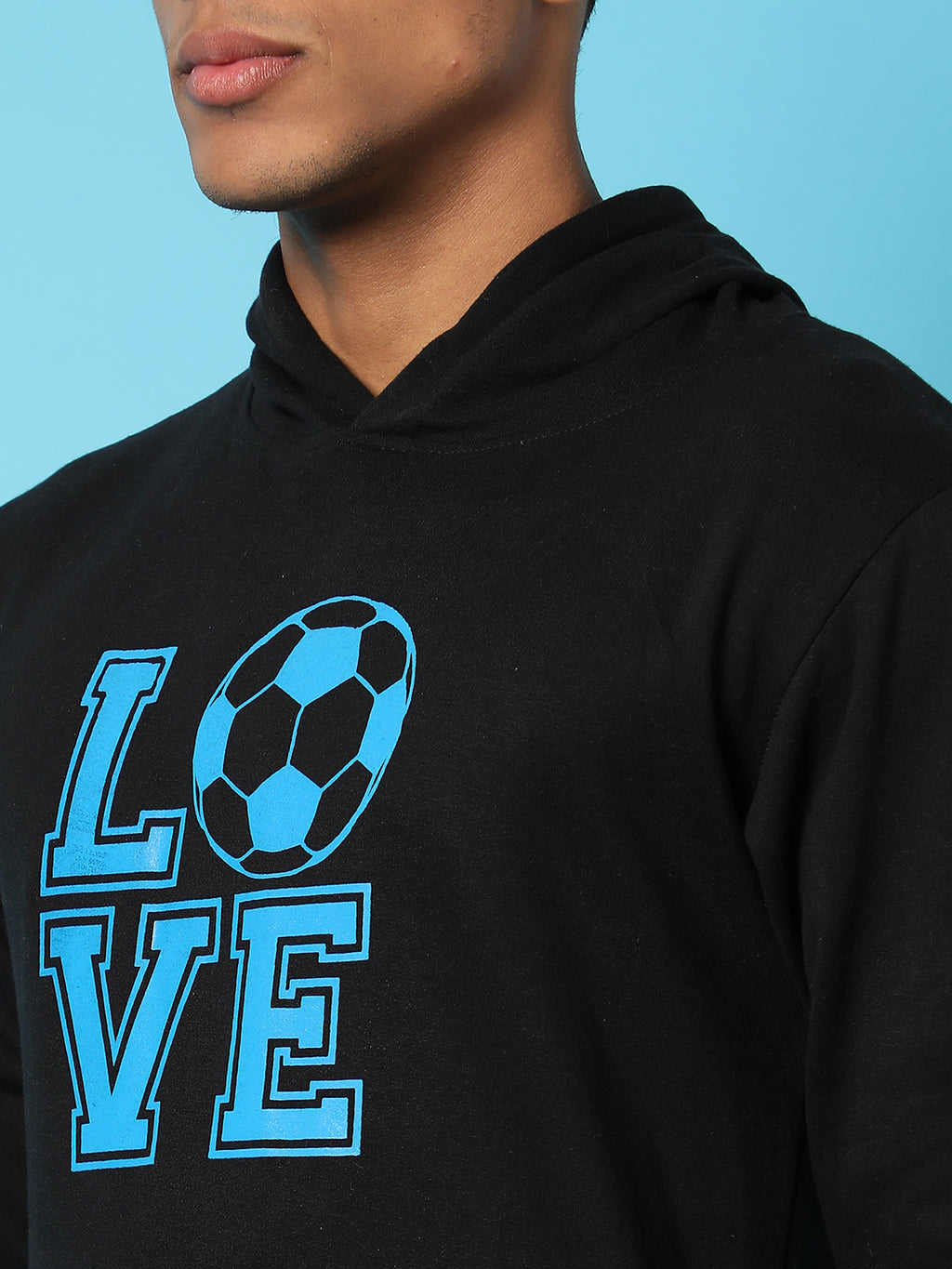 Typography Print Hoodie With Kangaroo Pocket