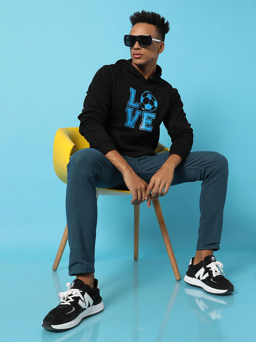 Typography Print Hoodie With Kangaroo Pocket