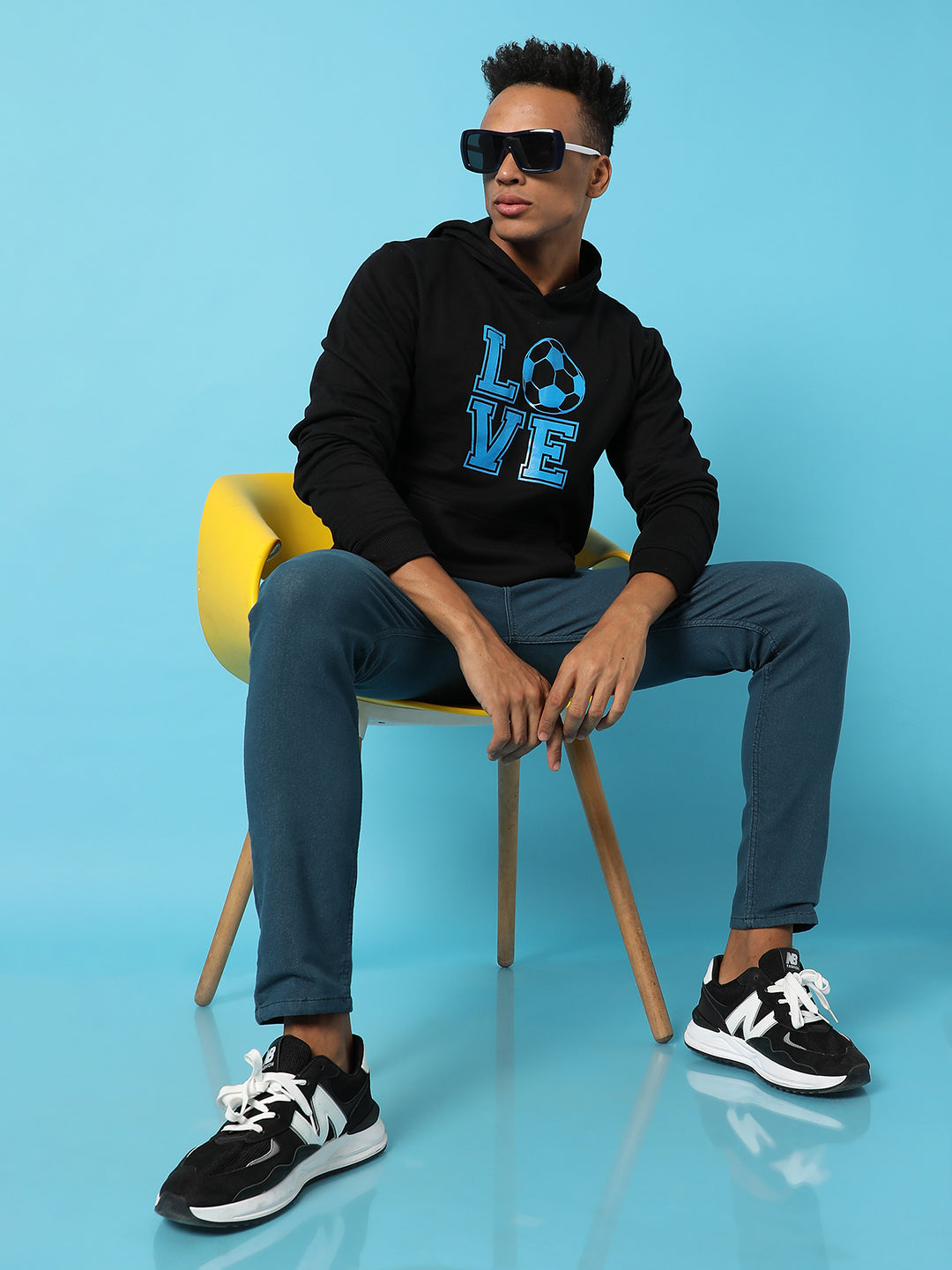 Typography Print Hoodie With Kangaroo Pocket