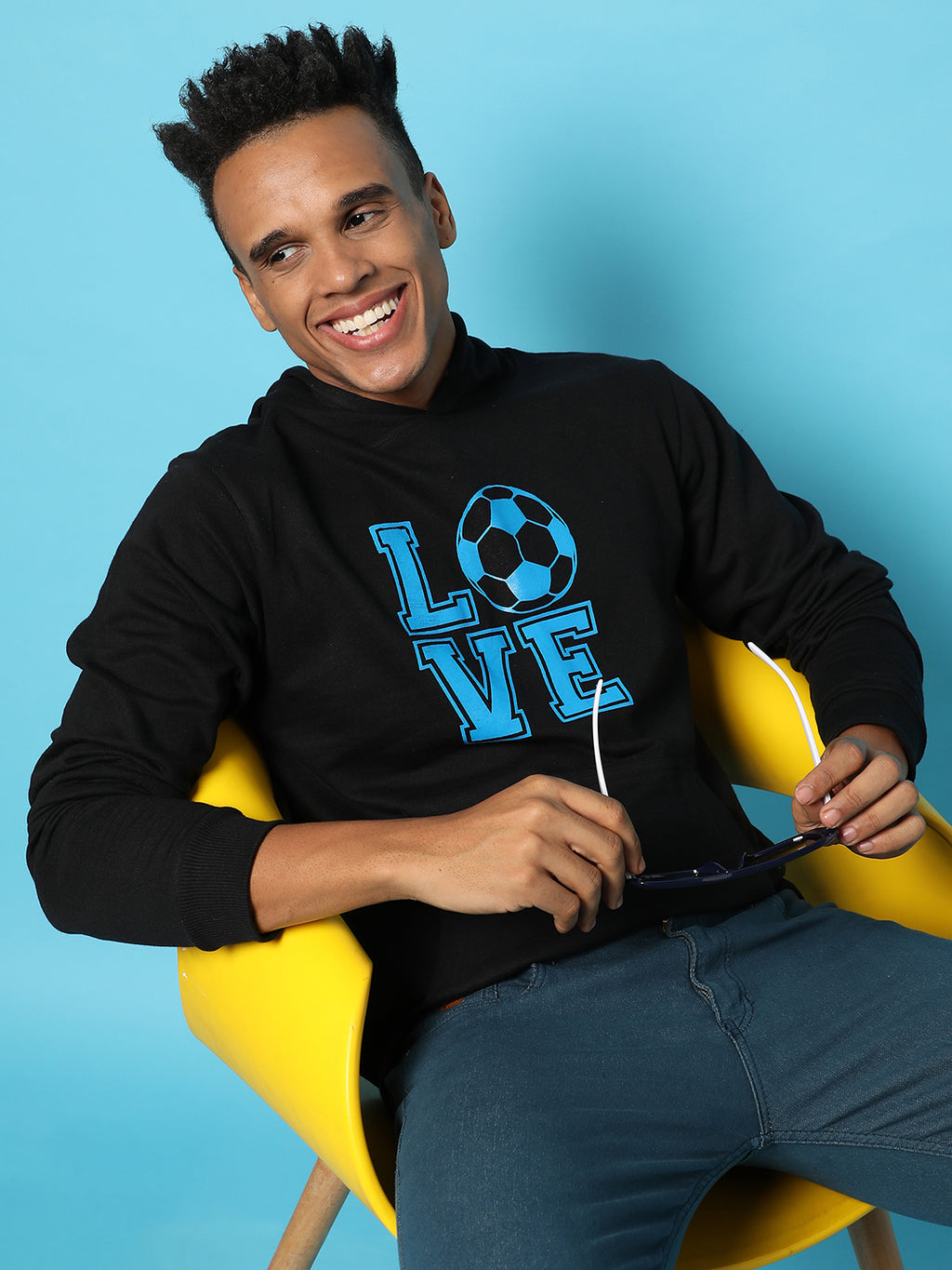 Typography Print Hoodie With Kangaroo Pocket