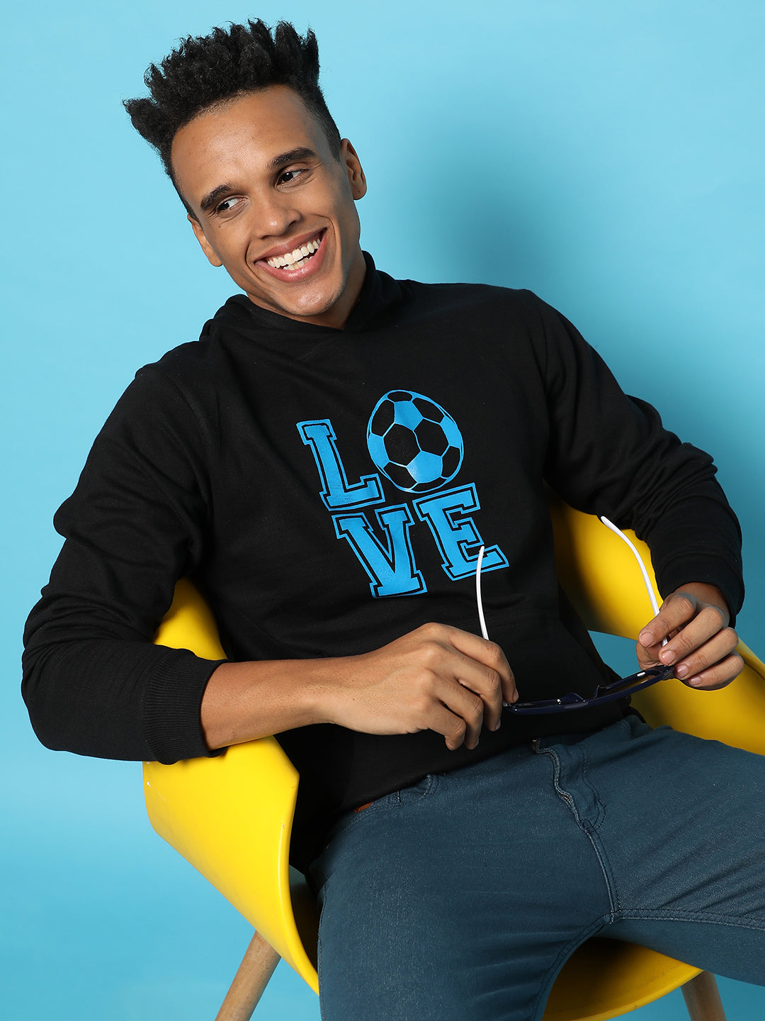 Typography Print Hoodie With Kangaroo Pocket