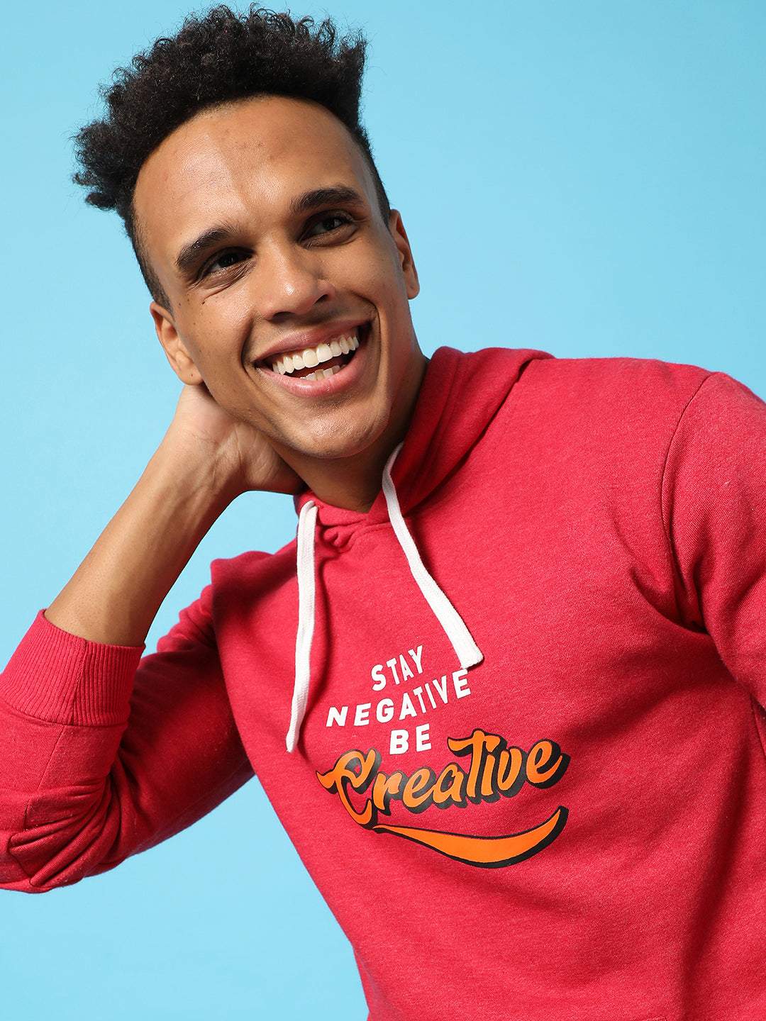 Typography Print Hoodie With Kangaroo Pocket