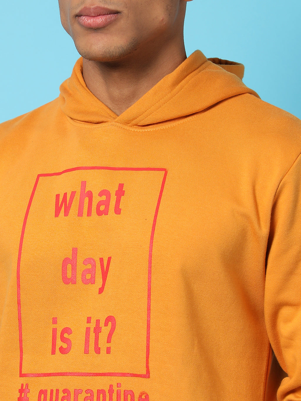 Typography Print Hoodie With Kangaroo Pocket