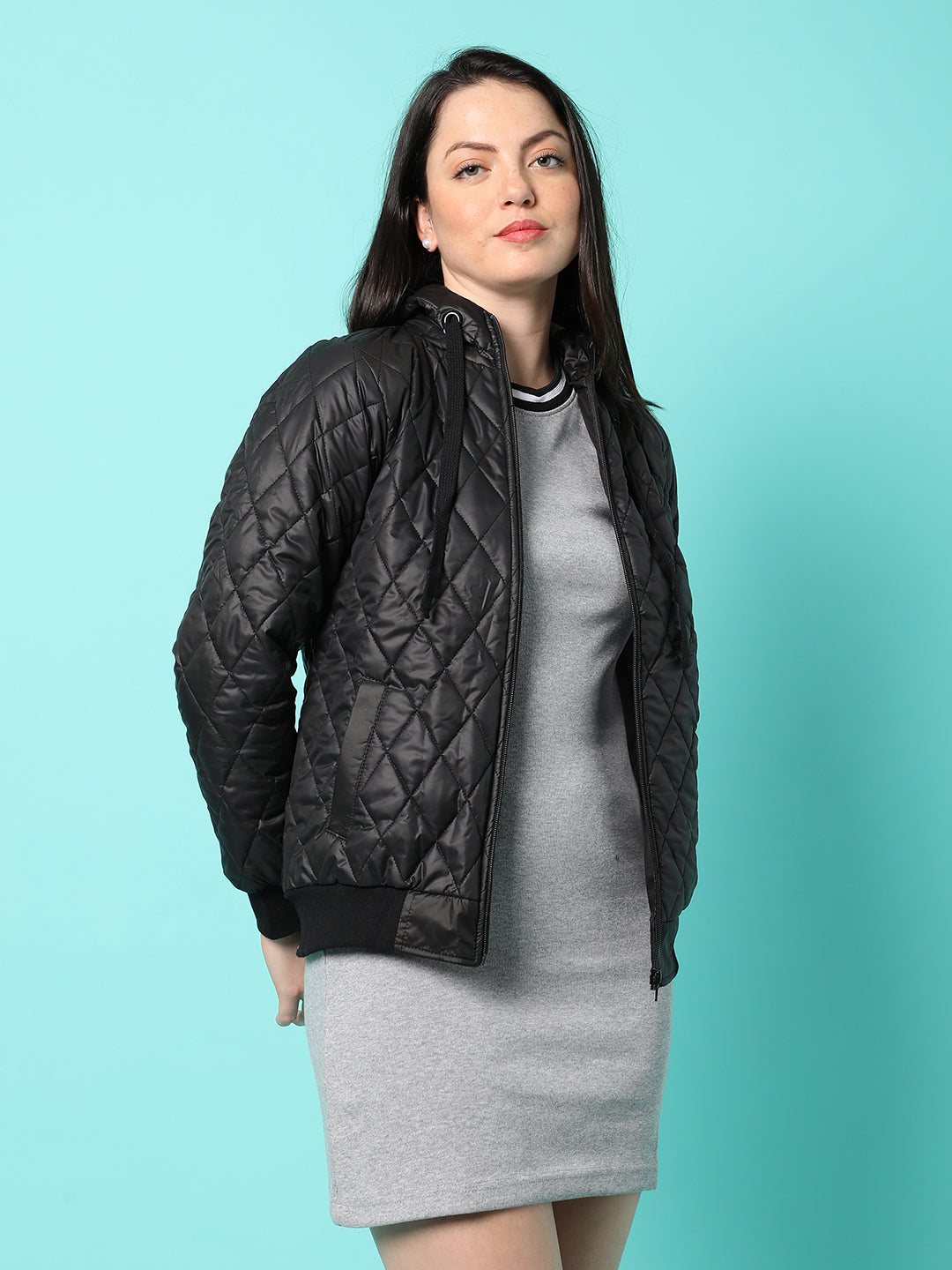 Quilted Puffer Jacket With Zip-Closure