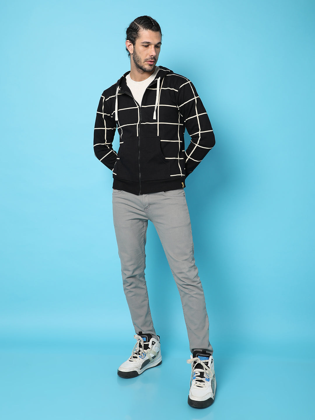 Graph Checks Hoodie With Insert Pocket