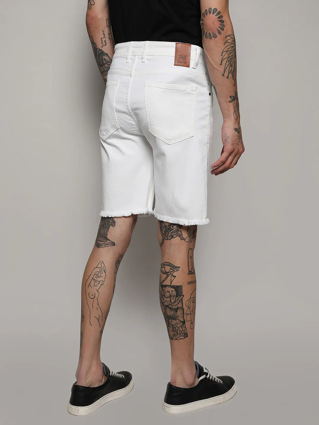 Ripped Hem Denim Shorts