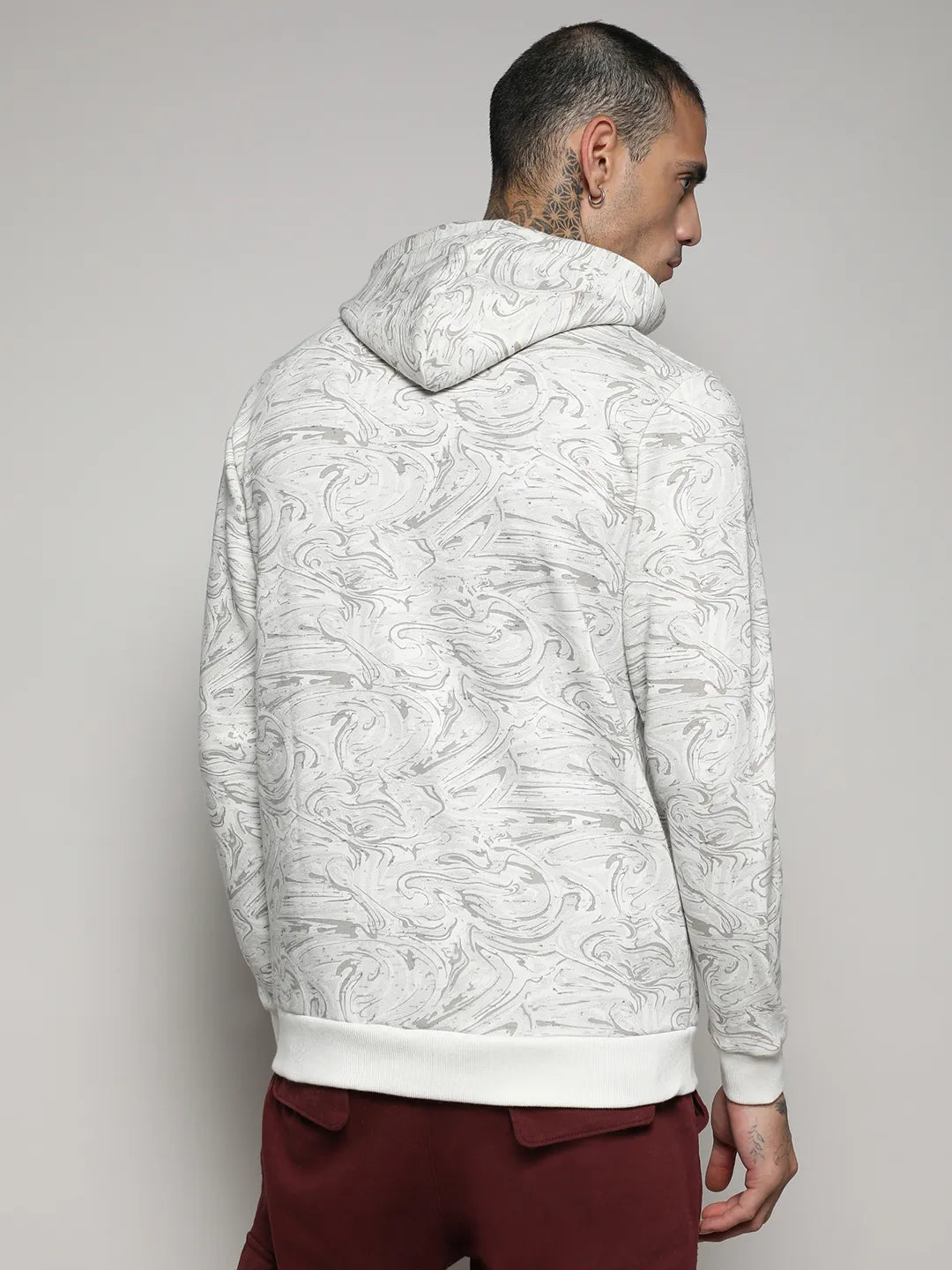 Contrast Fluid Zip Front Hoodie