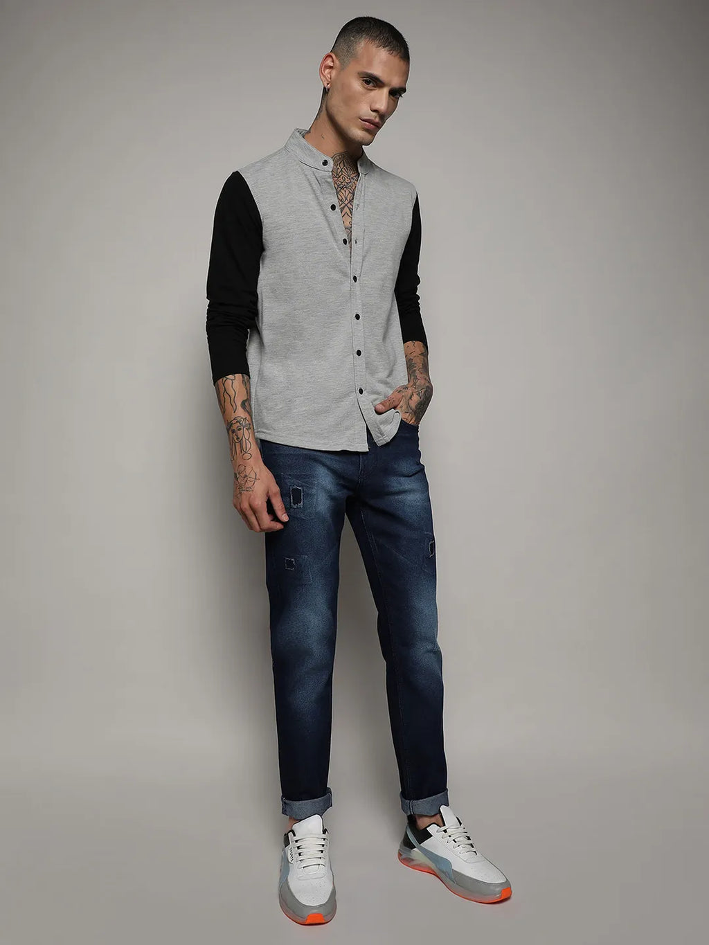 Contrast Sleeve Shirt