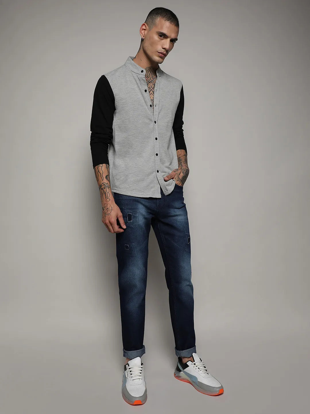 Contrast Sleeve Shirt