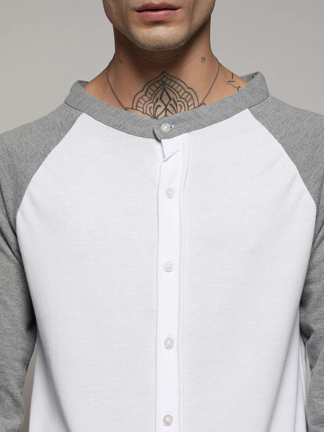 White & Grey Raglan Shirt
