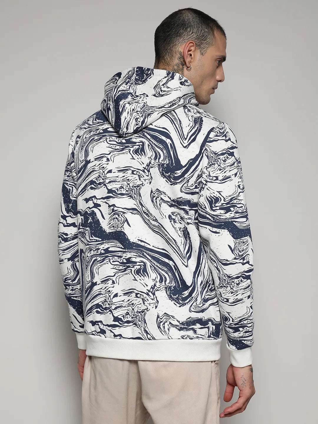 Contrast Fluid Zip Front Hoodie