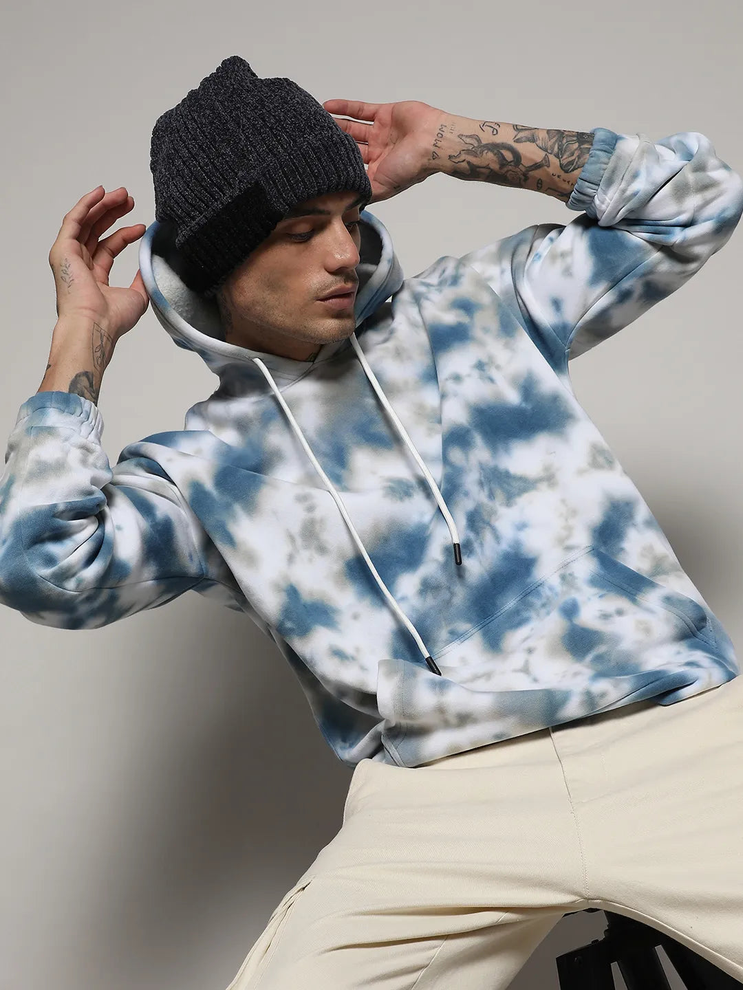 Tie-Dye Oversized Hoodie With Kangaroo Pocket