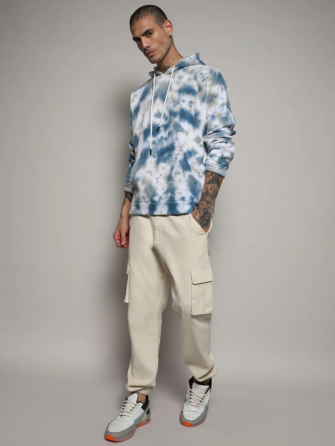 Tie-Dye Oversized Hoodie With Kangaroo Pocket