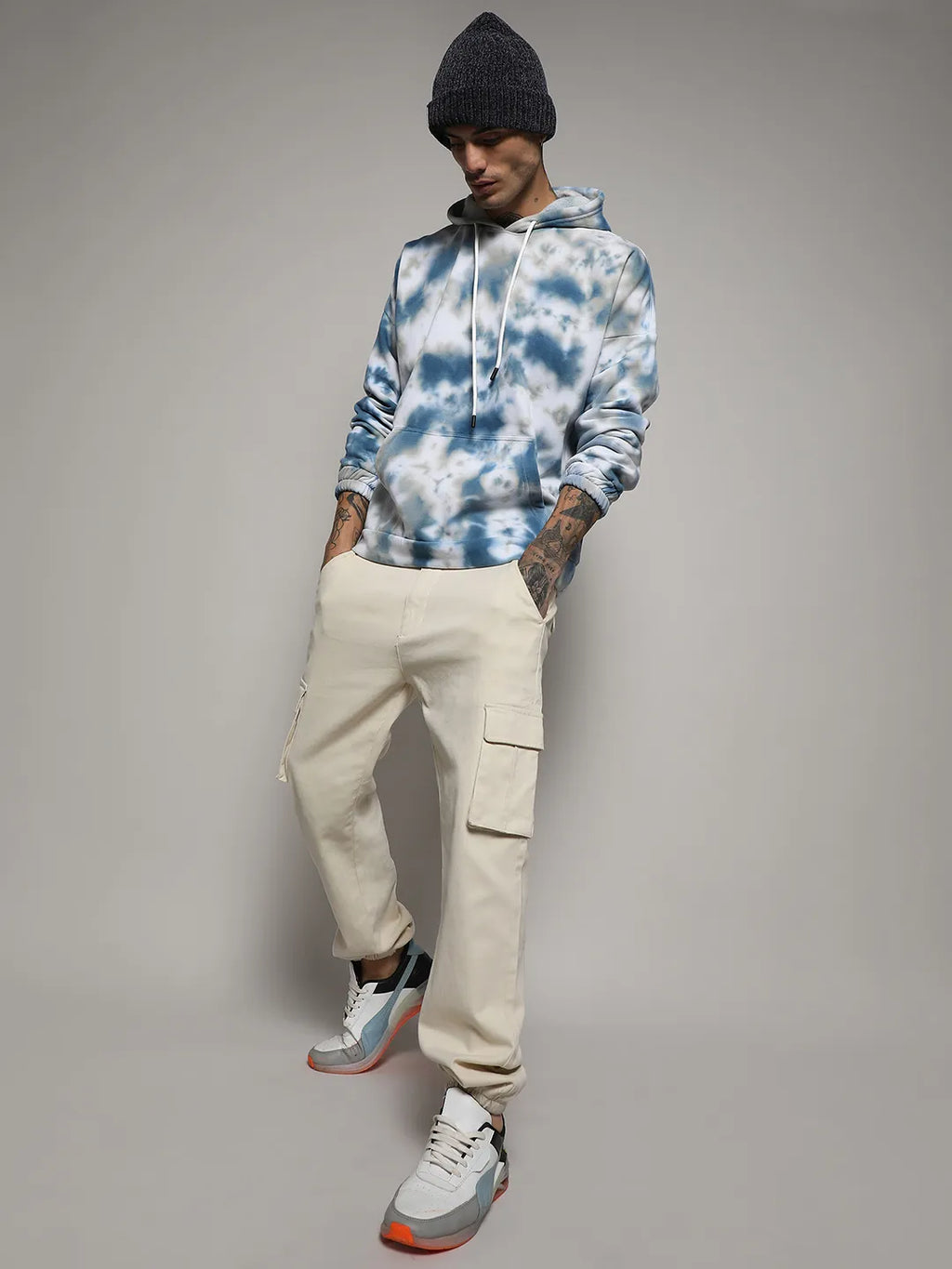 Tie-Dye Oversized Hoodie With Kangaroo Pocket