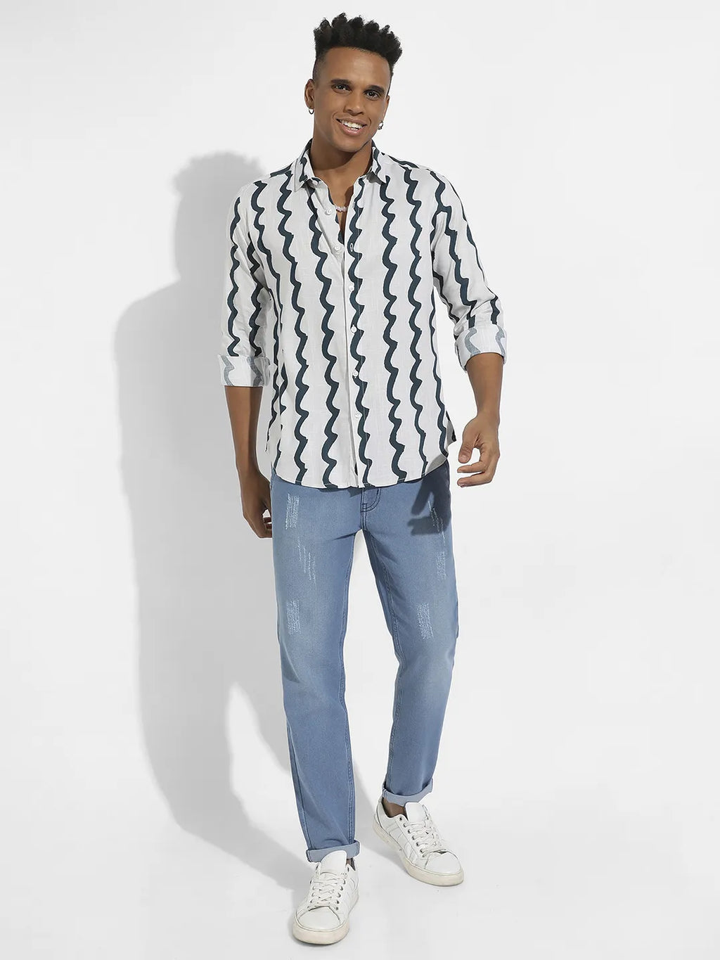 Contrast Paint Lines Shirt