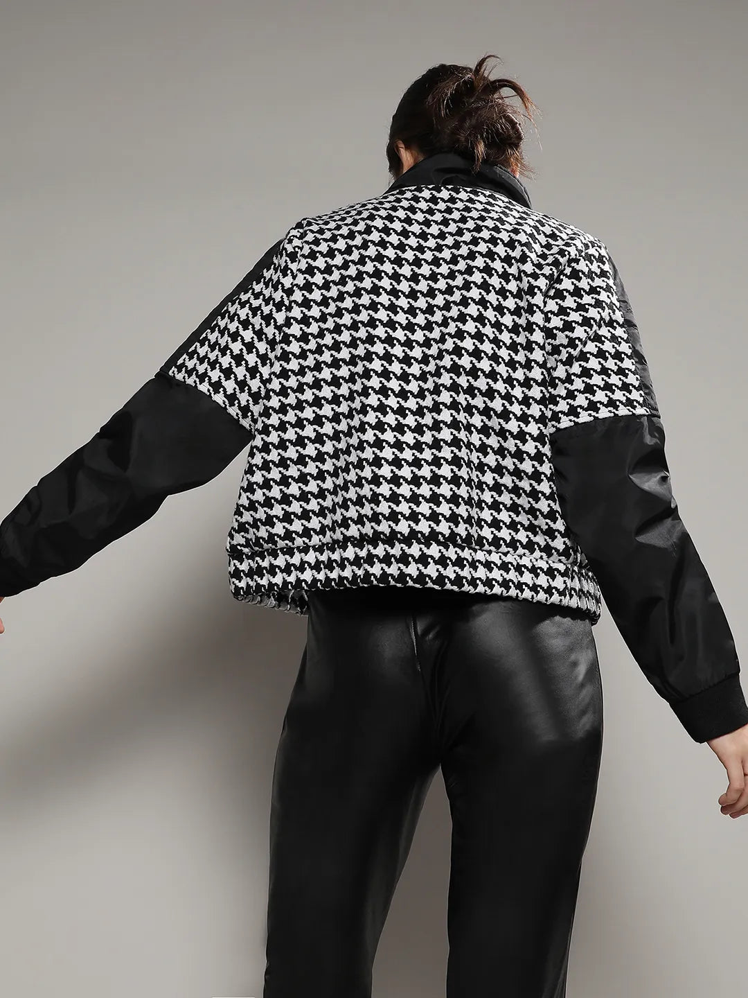 Contrast Houndstooth Jacket