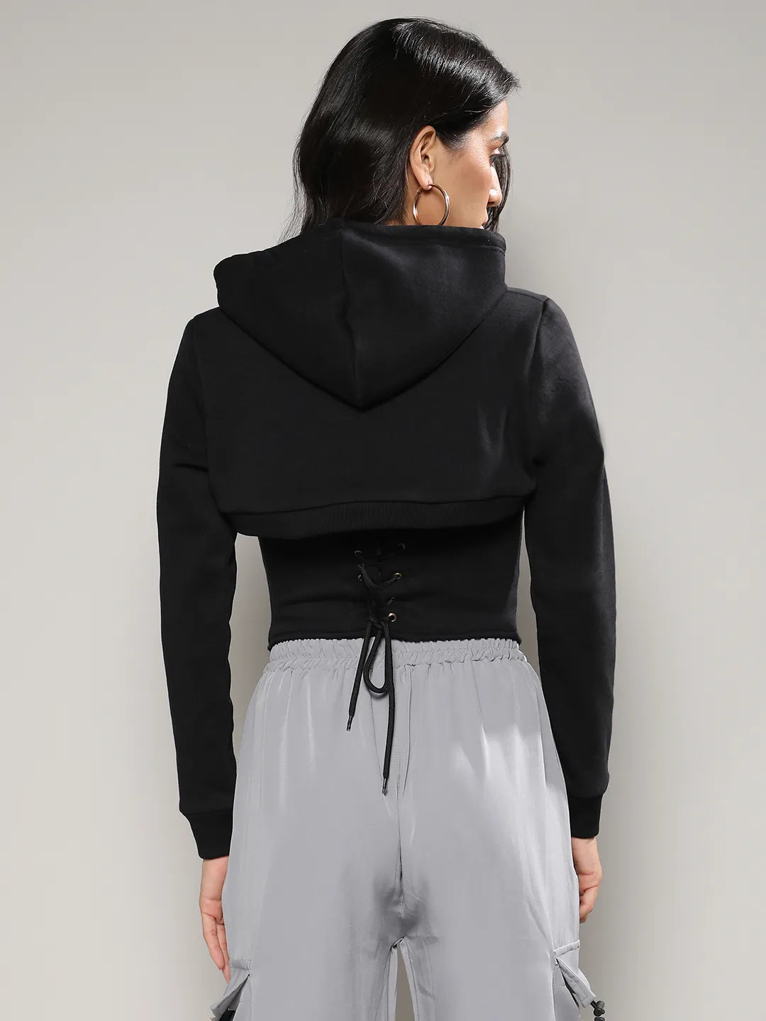 Corset Top With Ultra Cropped Hoodie