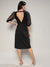 Carbon Black Cut-Out Dress With Sheer Detail