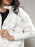 Women Chalk White Metallic Veined Faux Fur Jacket