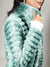 Ivory White & Forest Green Ombre Ripple Long Coat