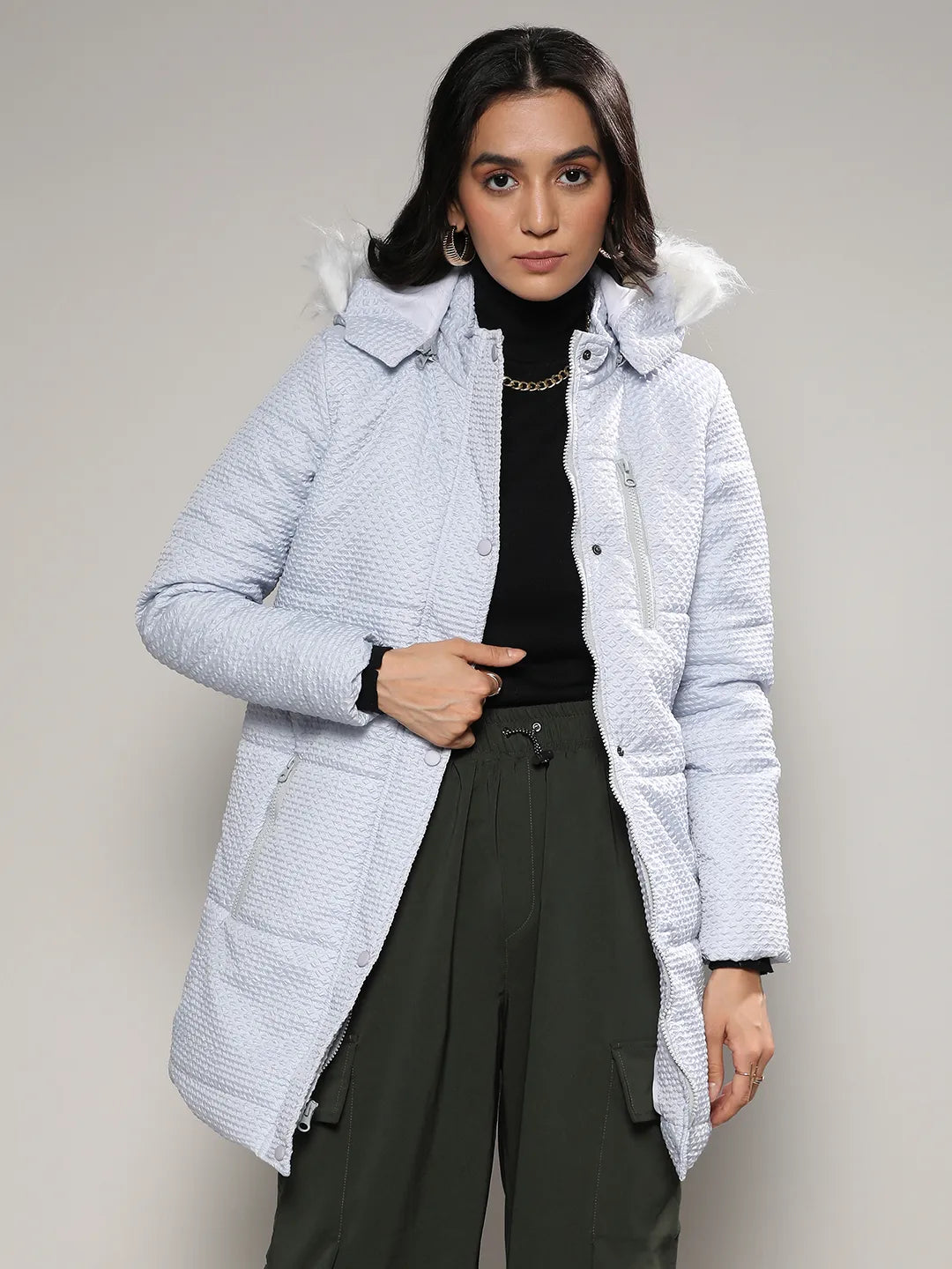 Micro Diamond Quilted Puffer Jacket