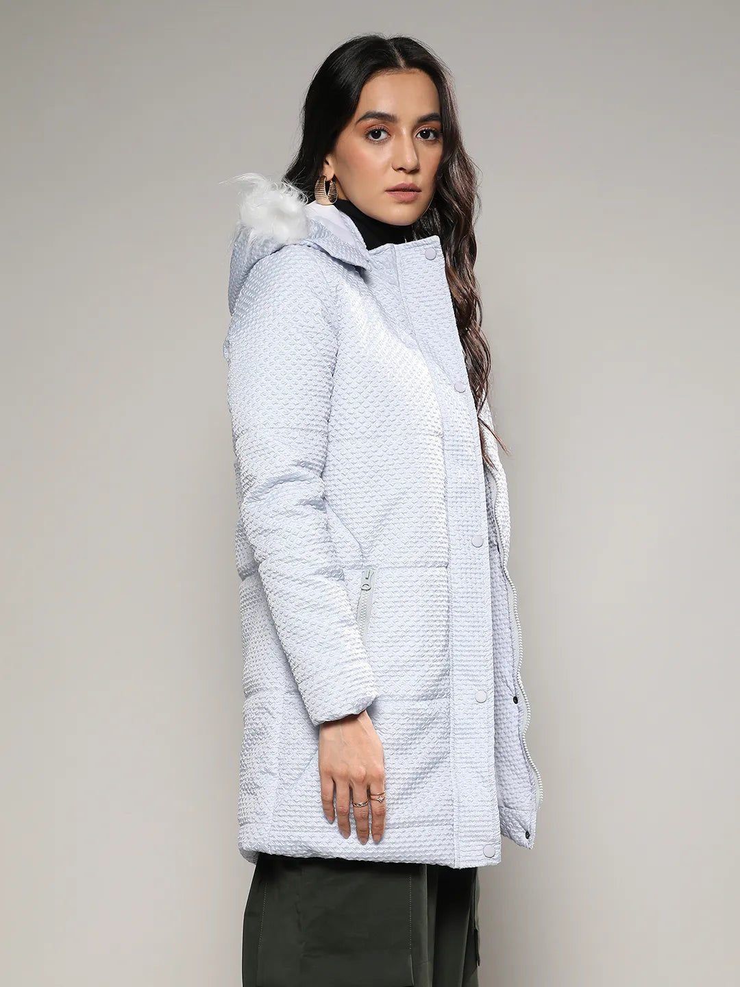 Micro Diamond Quilted Puffer Jacket