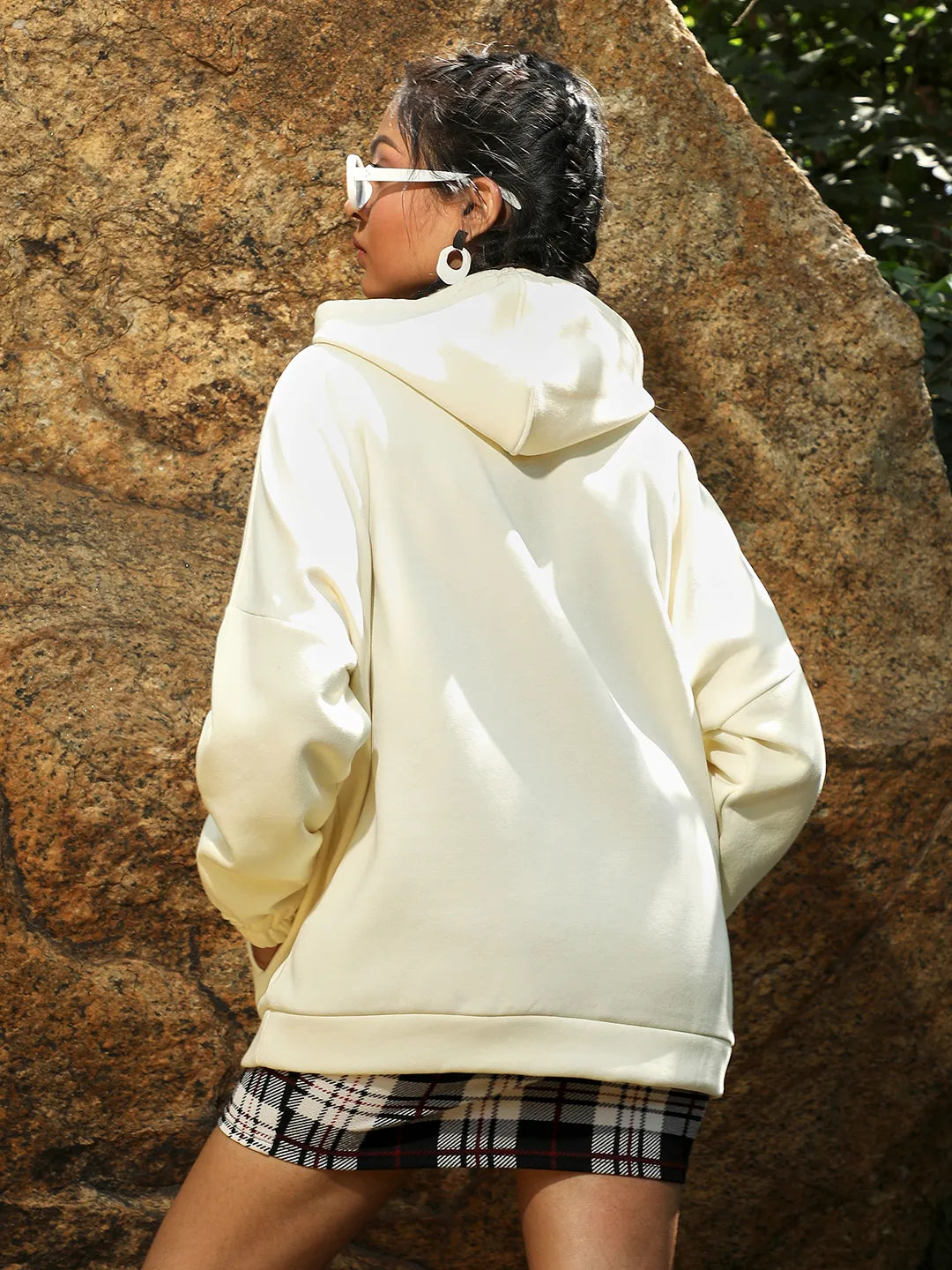 Oversized Basic Hoodie With Kangaroo Pocket