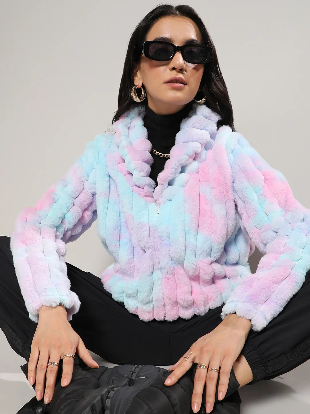Bubblegum Ripple Faux Fur Jacket