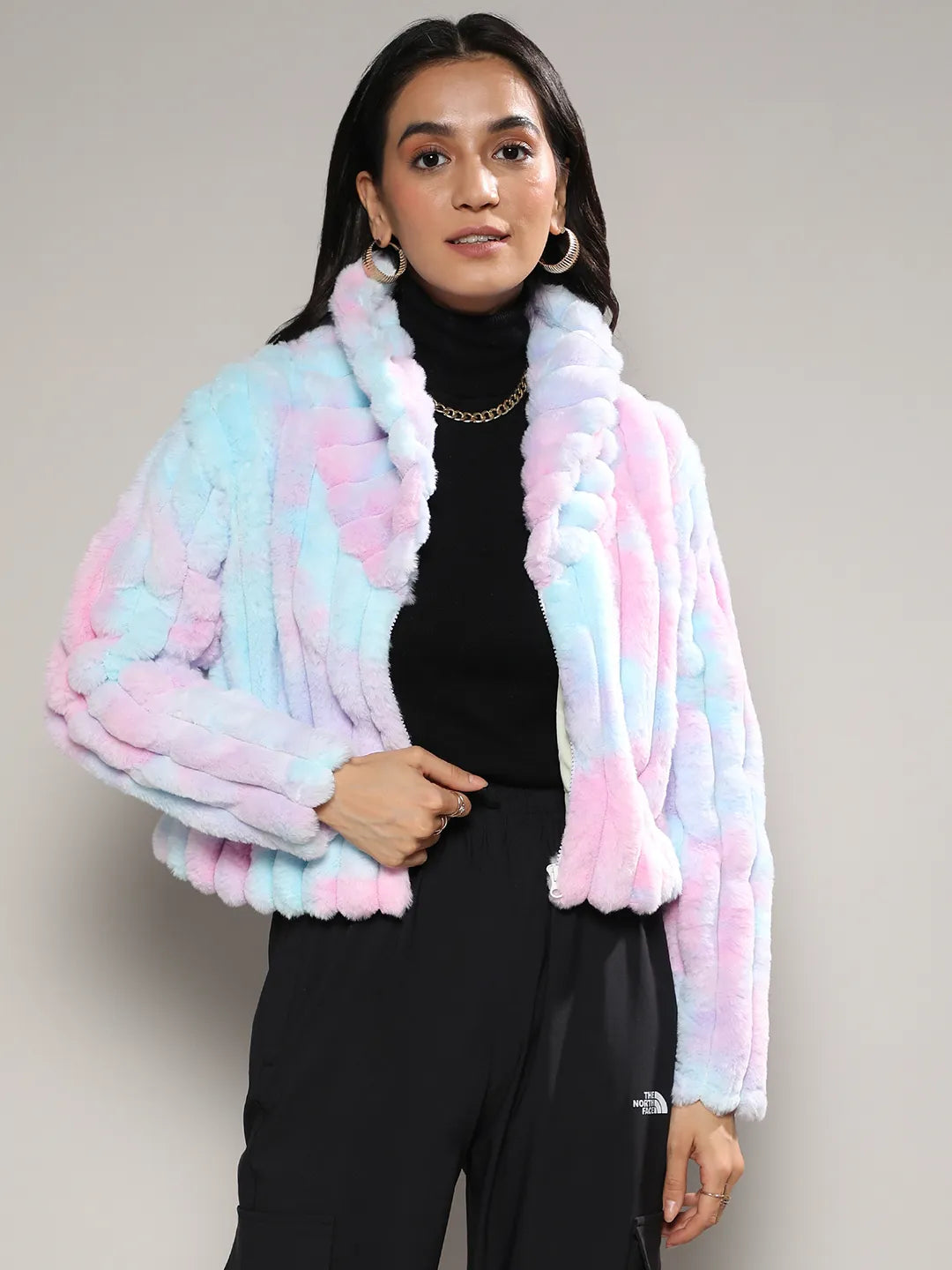 Bubblegum Ripple Faux Fur Jacket