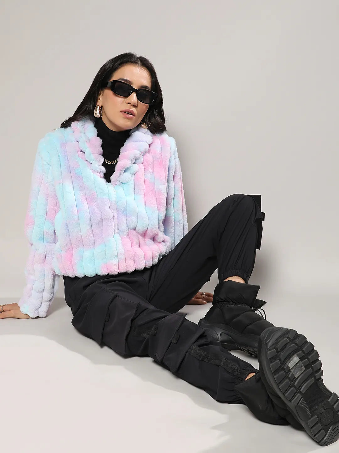 Bubblegum Ripple Faux Fur Jacket