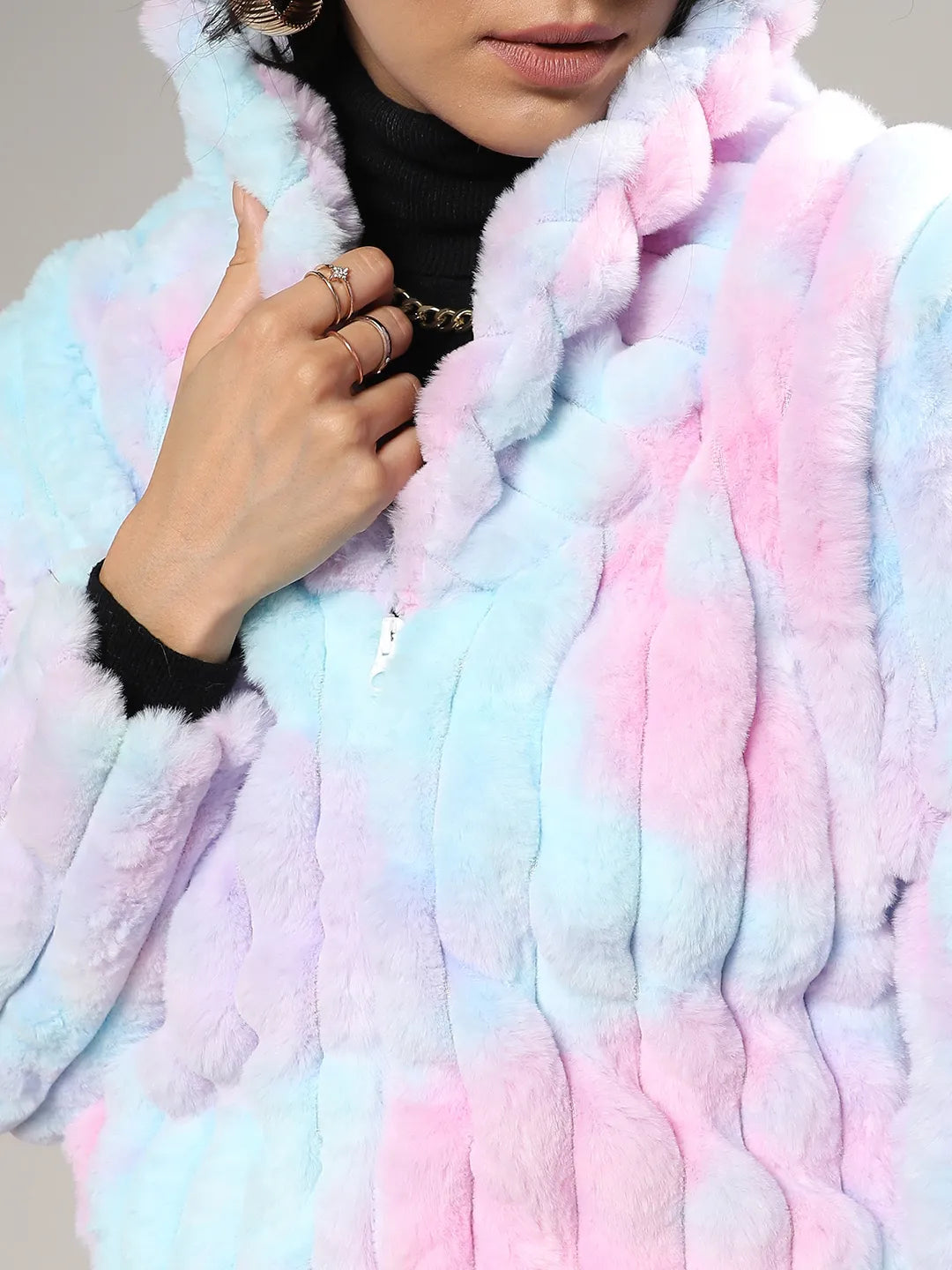 Bubblegum Ripple Faux Fur Jacket