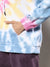 Women Powder Blue and Blush Pink Oversized Tie-Dye Hoodie