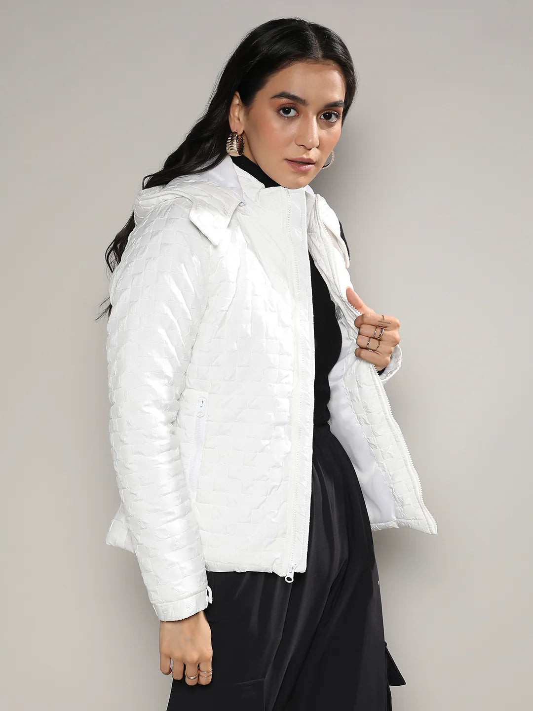 Buffallo Check Quilted Puffer Jacket