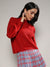Venetian Red Boxy Ribbed Sweater